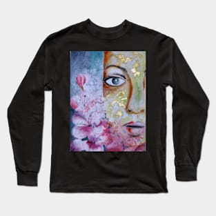 Woman with flower Long Sleeve T-Shirt